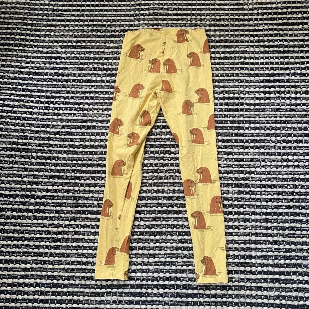 🌿Mini Rodini Kids Wallrus Yellow Leggings 10/11Y